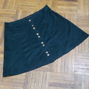 Forest Green Mini Skirt faux suede Zara
